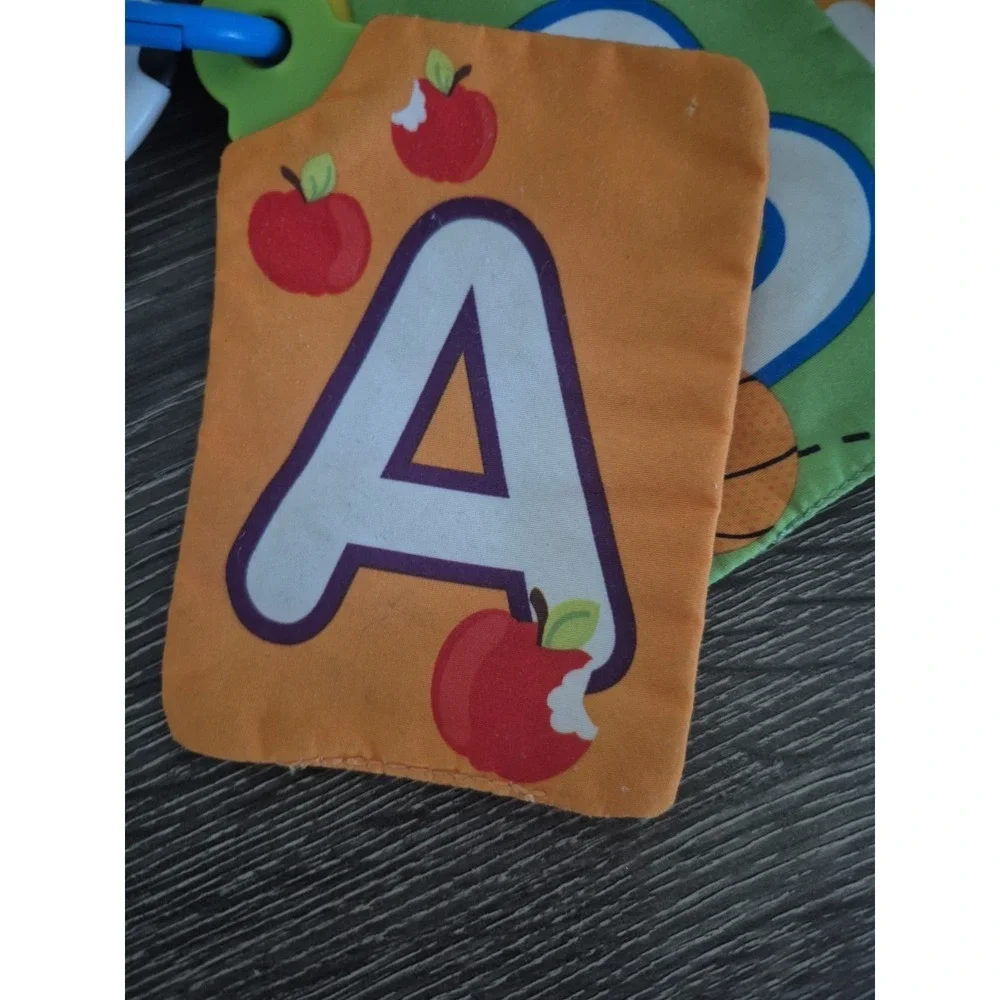 BABY EINSTEIN Take Along Discovery Cards Clip-on 10 Images Crinkle Teether Toy.